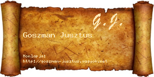 Goszman Jusztus névjegykártya